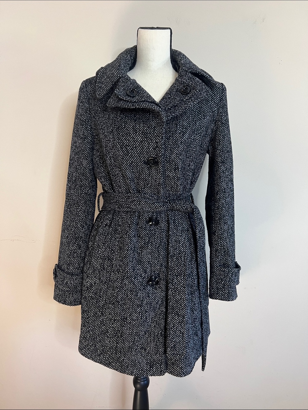 🏴󠁧󠁢󠁥󠁮󠁧󠁿🧥⚔️London Fog Vintage Womens Gray Tweed Belted Trench Coat